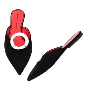 Proenza Schouler Black and Red Flats